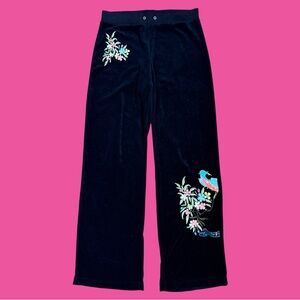 BCBG terry embroidered pants